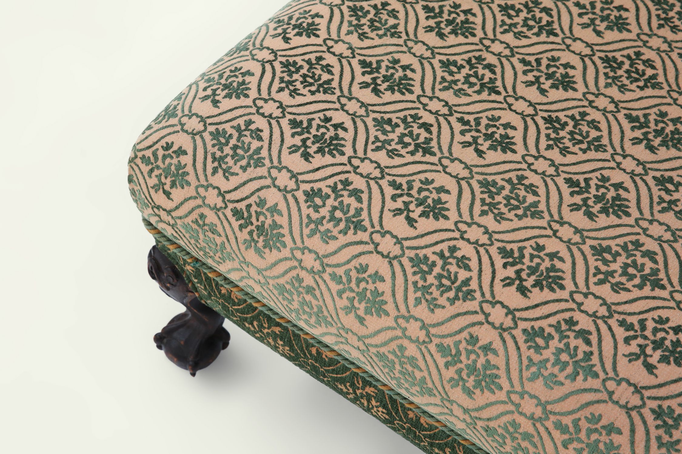 Extra large Victorian sofa and ottoman 1890thumbnail